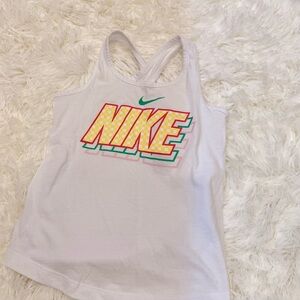 Nike White Tank with Yellow, Green and Pink Logo